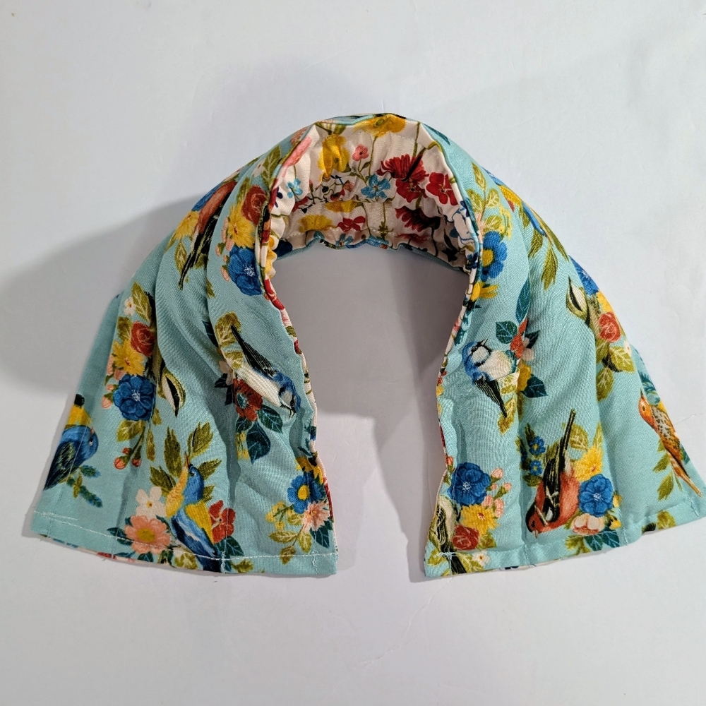 Rice-flax seed heating/cooling neck wrap, Heat Pad, birds
